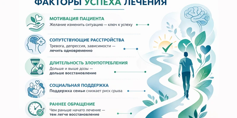 Факторы успеха лечения зависимости от габапентина инфографика