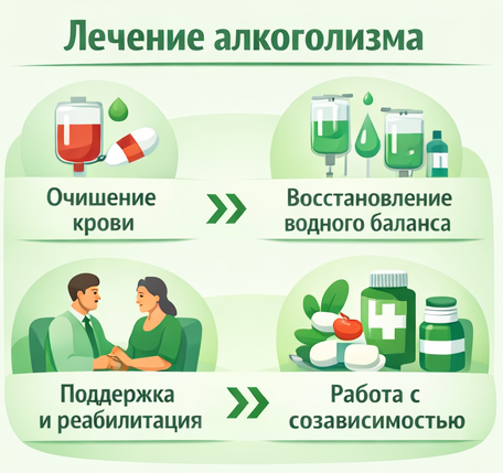 лечение алкоголизма в Калаче-на-Дону этапы